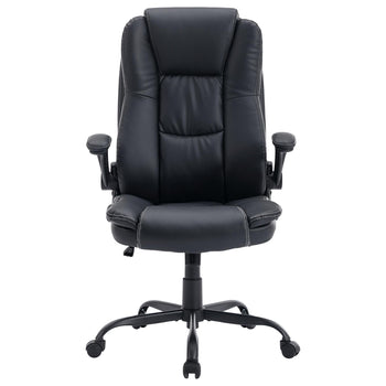Yingj Faux Leather Swivel Executive Chair with Adjustable Arms